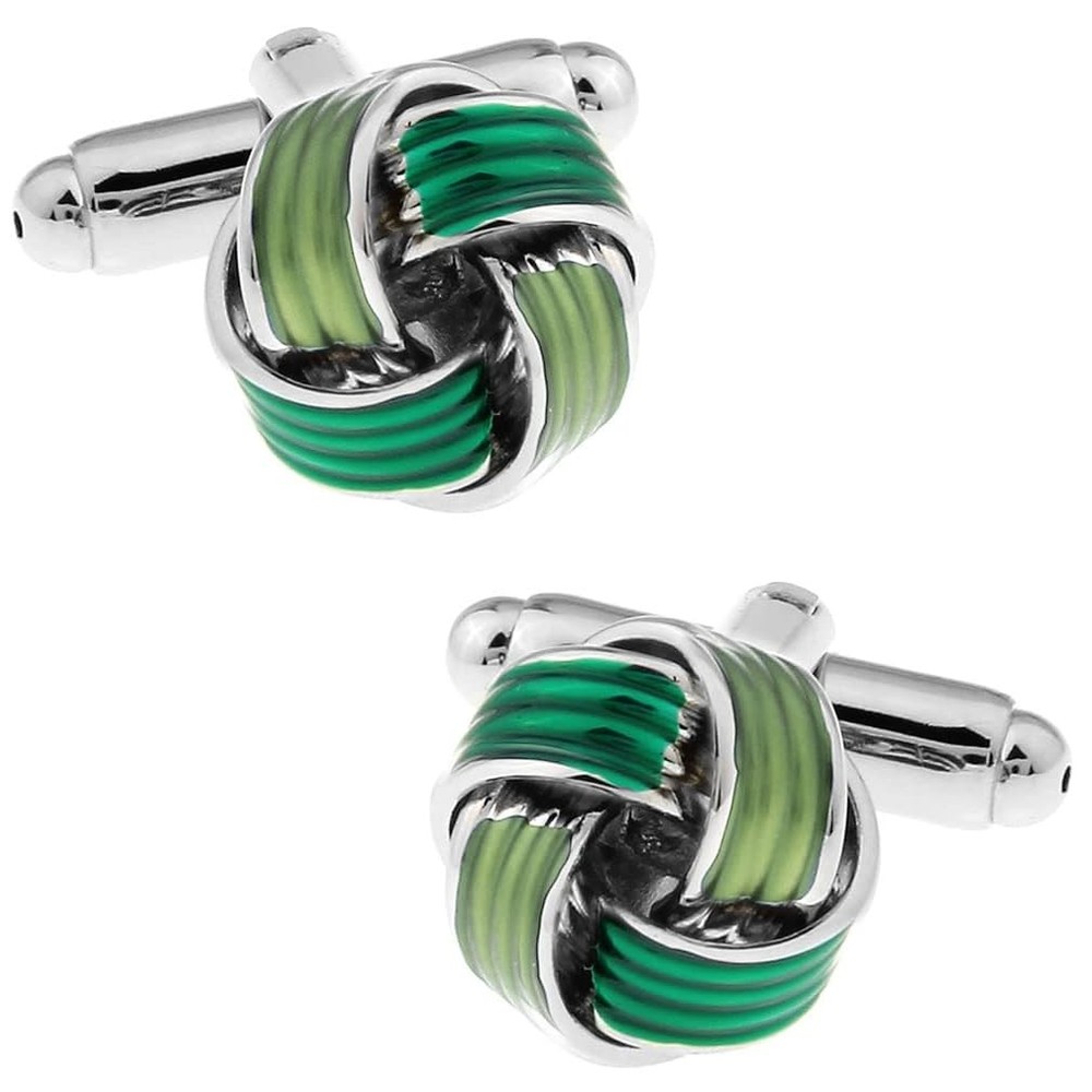 Clear Green Knot Cufflinks