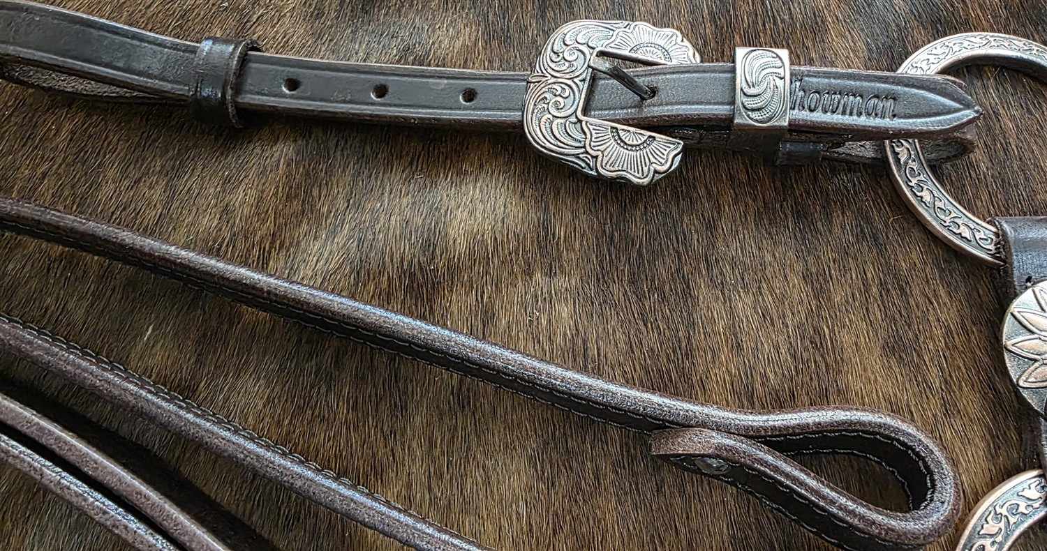 Metal Ring Headstall, Reins and Breastcollar - Sunflower Rings - Copper Rings
