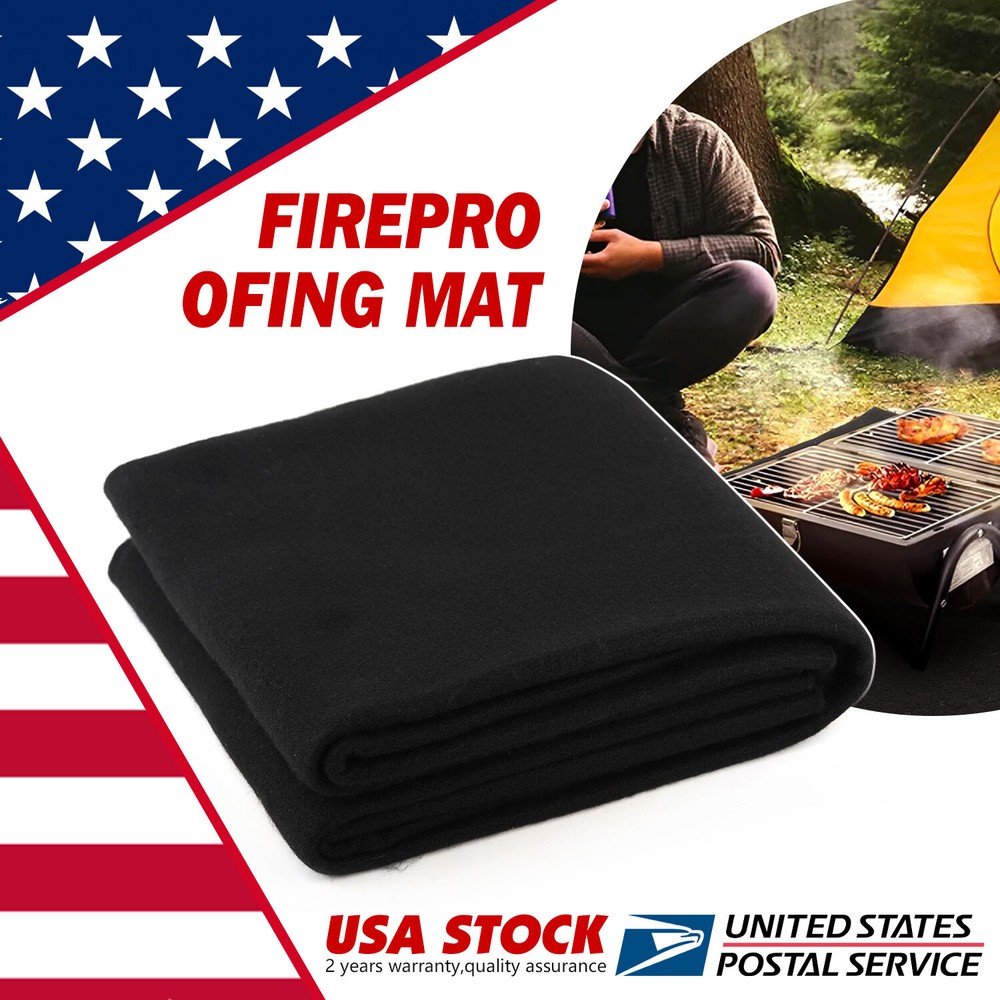 3mm Fireproof Fireplace Carpet Grill Rug Protection Mat Flame Resistant Pad