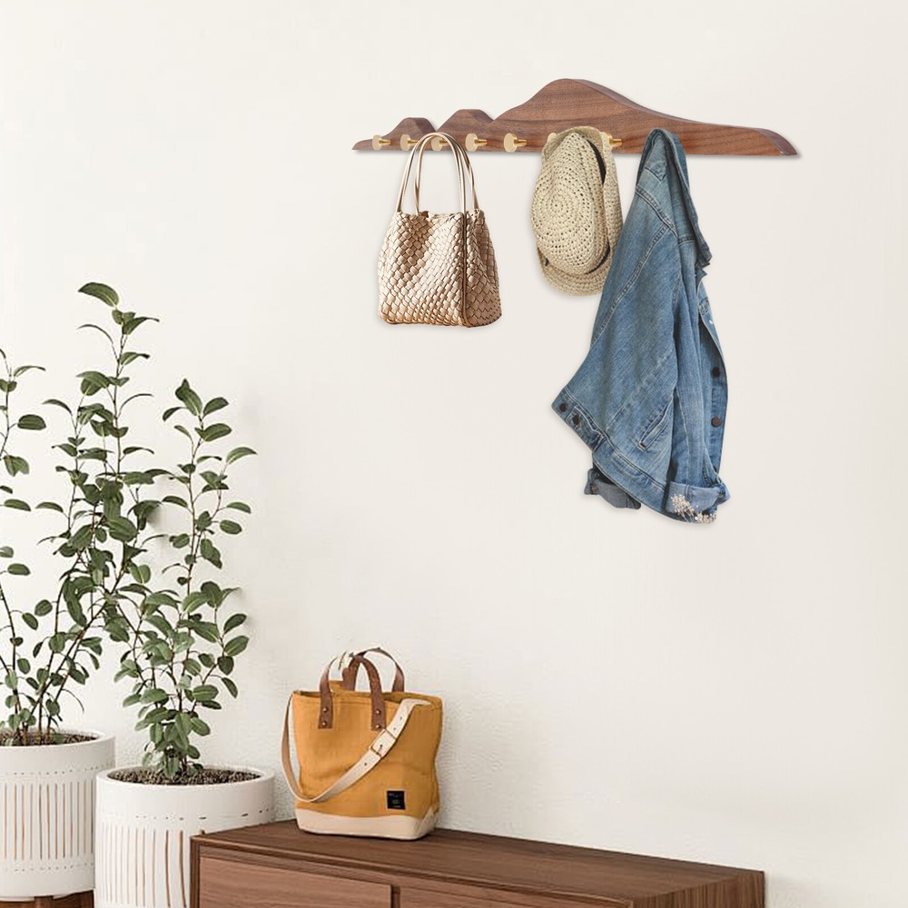 Creative Mountain-Shaped Coat Hooks for Wall Decoration with 8 Hooks