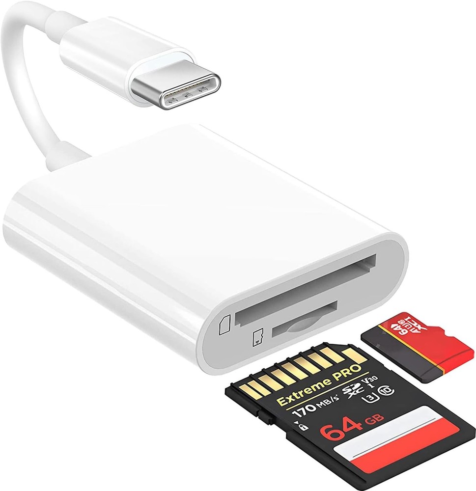 USB C SD Card Reader, USB-C to SD/Micro 2in1 2 Port (SD+TF)