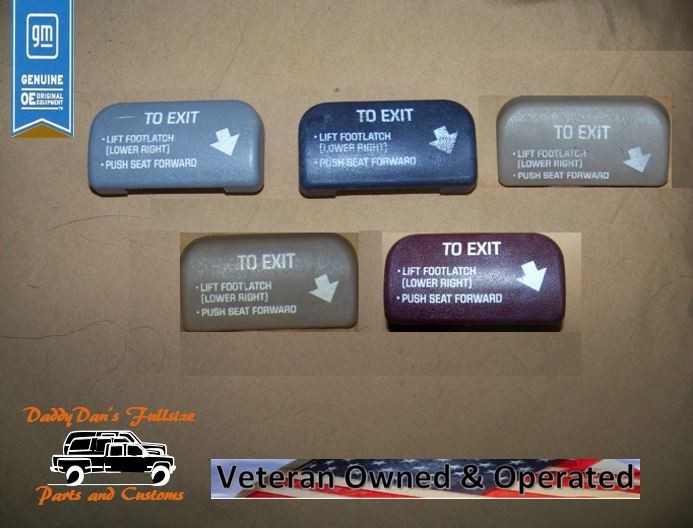 1995-'99 Right "Exit" Load Floor Panel Seat Back Latch Chevrolet GMC Suburban