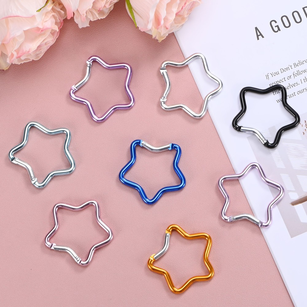Star Shaped Snap Clip [1 Pack] - Keychain Clip [Silver]