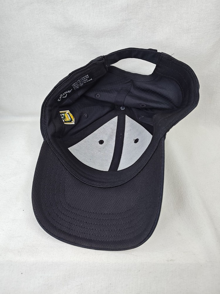Callaway Golf Hat Logo Baseball Hat Adjustable Hook & Loop Black Shiny Logo