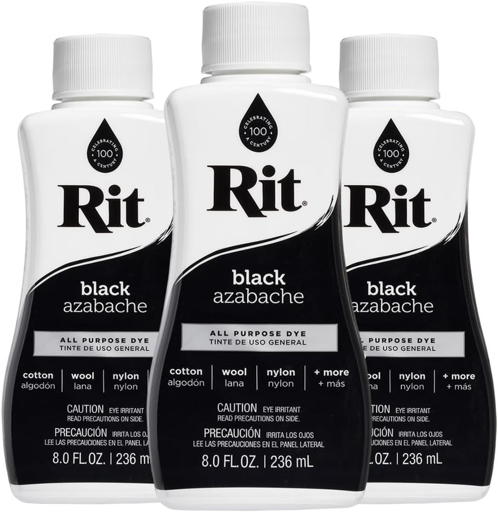 Rit All-Purpose Liquid Dye, Black, 3-Pack Black