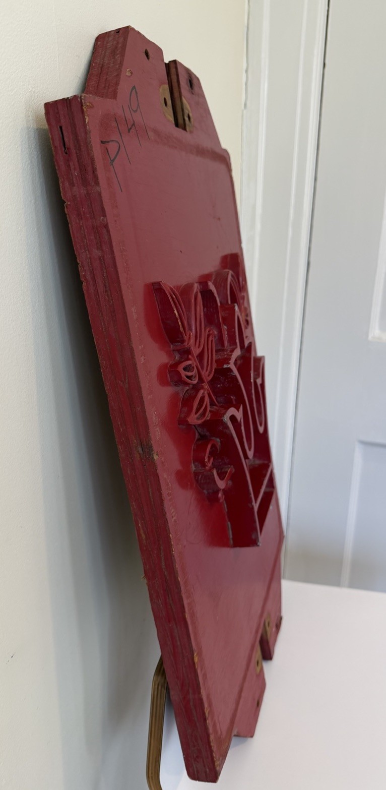 Antique Industrial Wood Foundry Mold Abstract Wall Art Crown Vines Leaves