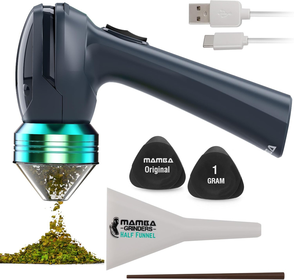 Mamba Original 1G Gray Electric Portable Herb Grinder. USB Powered Essential Kit