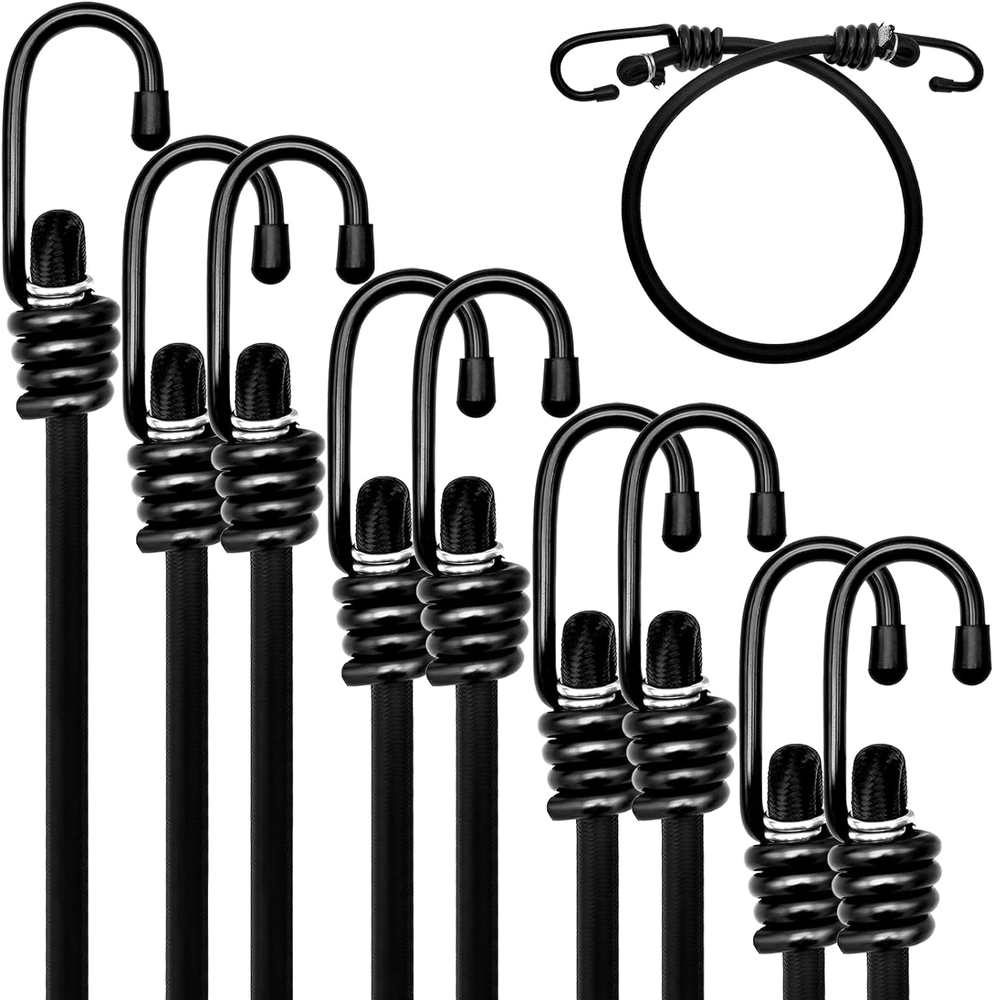 Heavy Duty Bungee Cords Hooks Mini Short Bungee Cords Assorted New