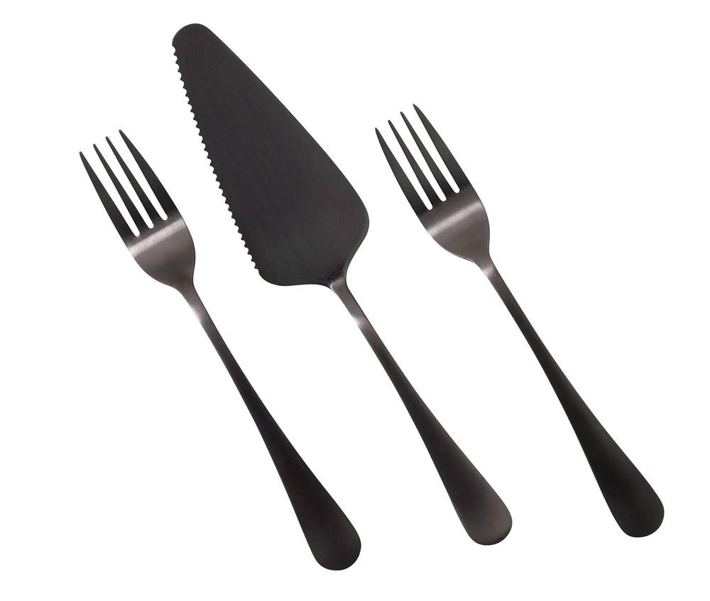 Black Wedding Cake Server Set
