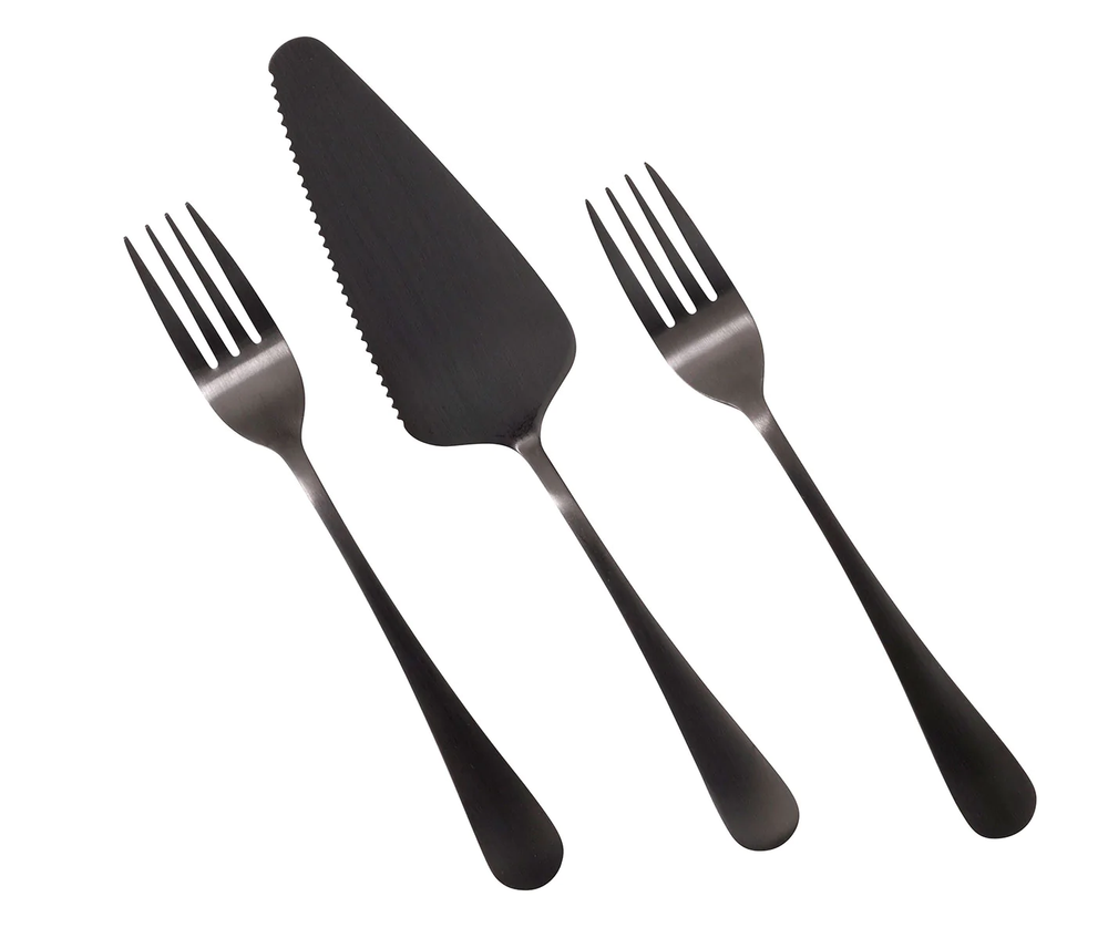 Black Wedding Cake Server Set