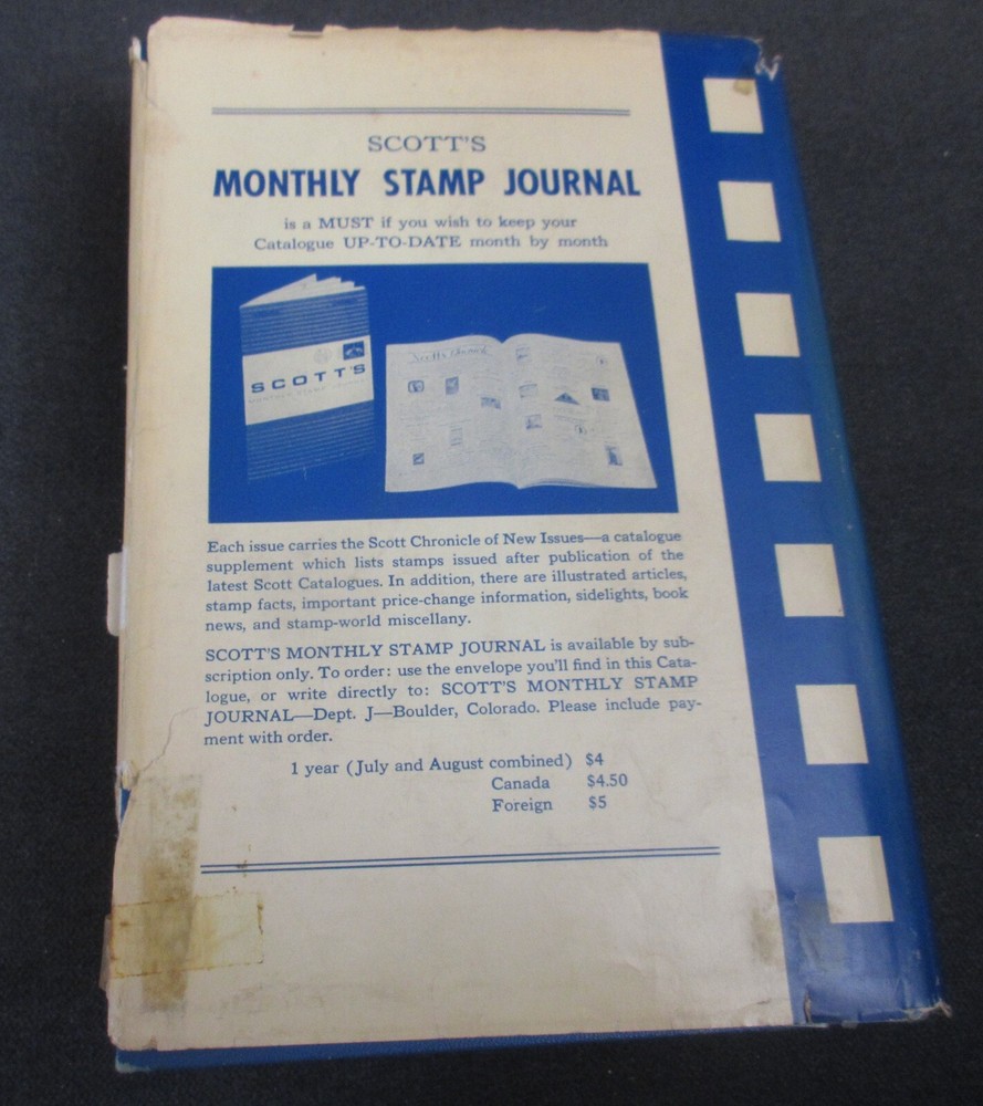 Scott Standard Postage Stamp Catalogue 1962 Vol I America’s & British Common