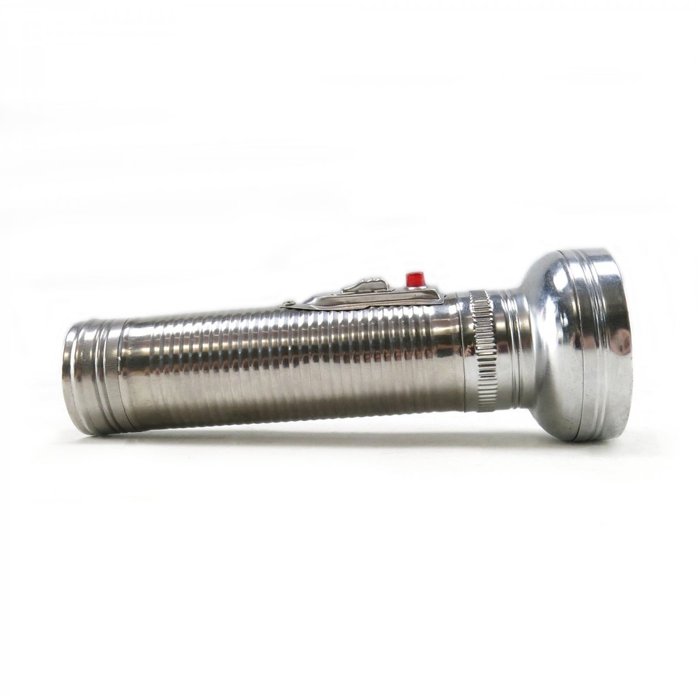 Retro Chrome Metal Vintage Flashlight with Superbright LED Light