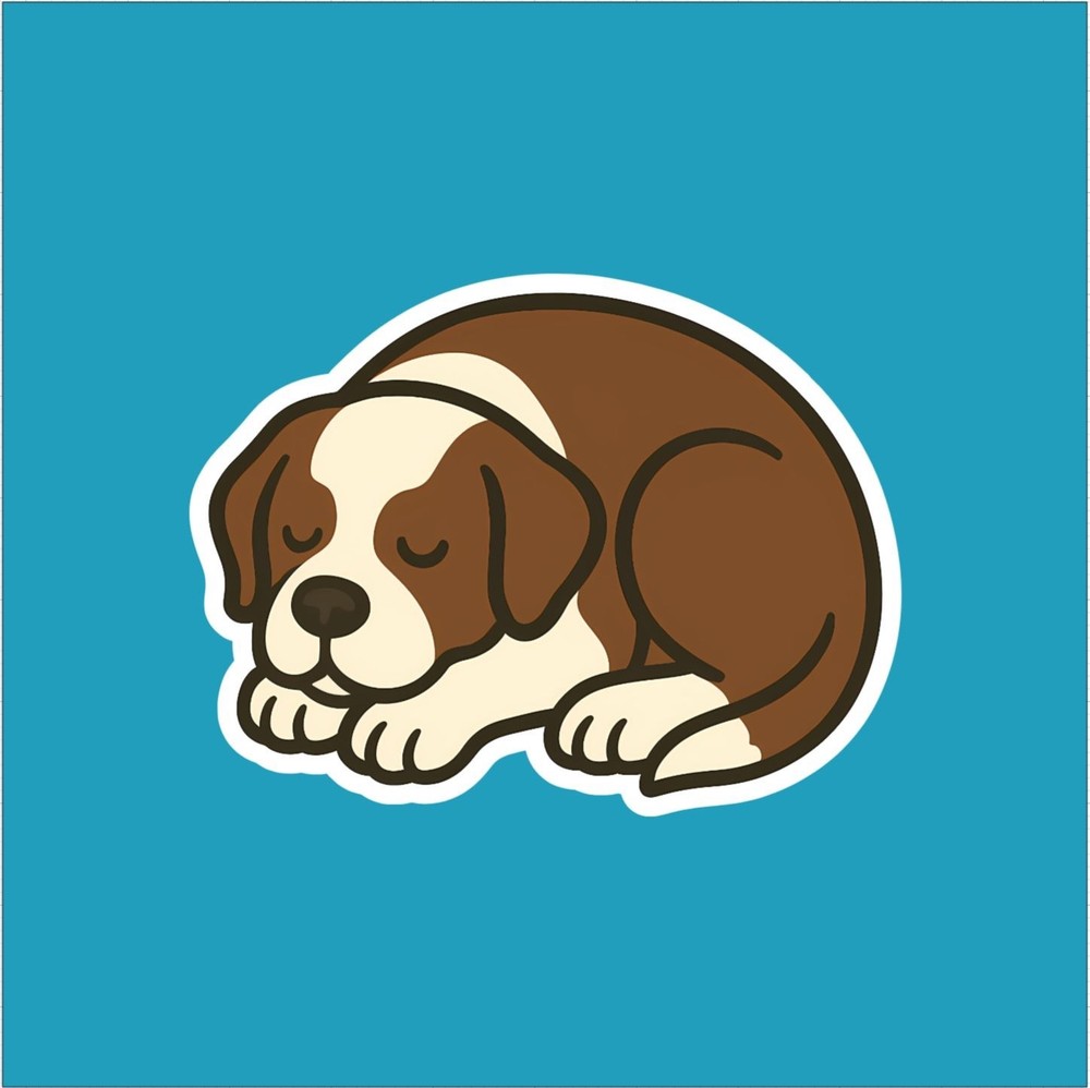 Saint Bernard Sleeping Sticker