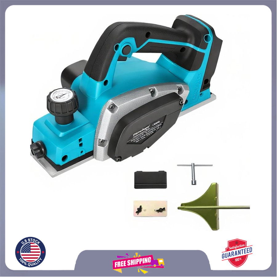 3-1/4" Cordless Electric Hand Planer, 18V Battery Compatible, Tool Only
