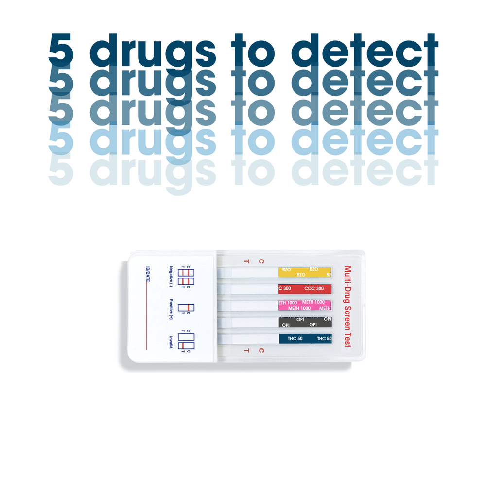5 Panel (10 Pack) Multi-Drug Screen Test Kit THC/COC/Meth/OPI/BZO