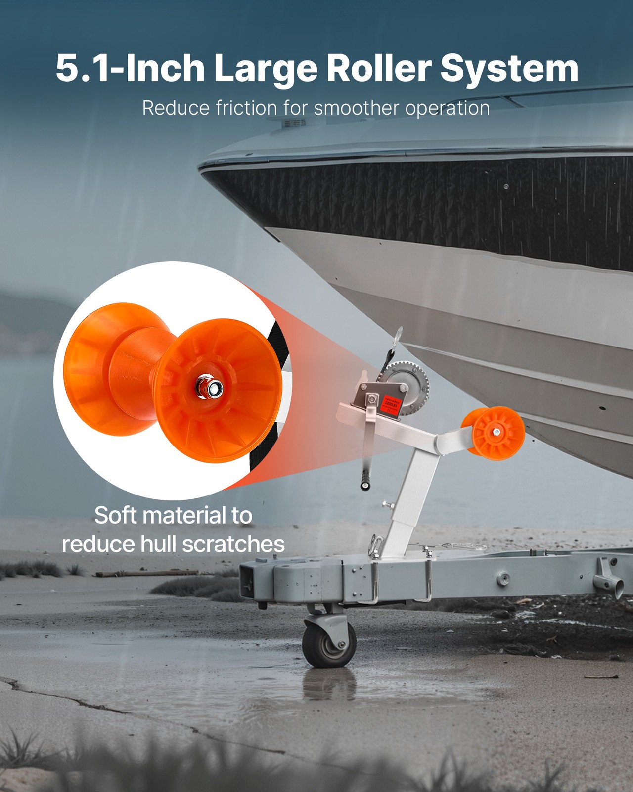 VEVOR Boat Trailer Winch Stand with Roller 1200 lbs Winch Boat Winch Mount