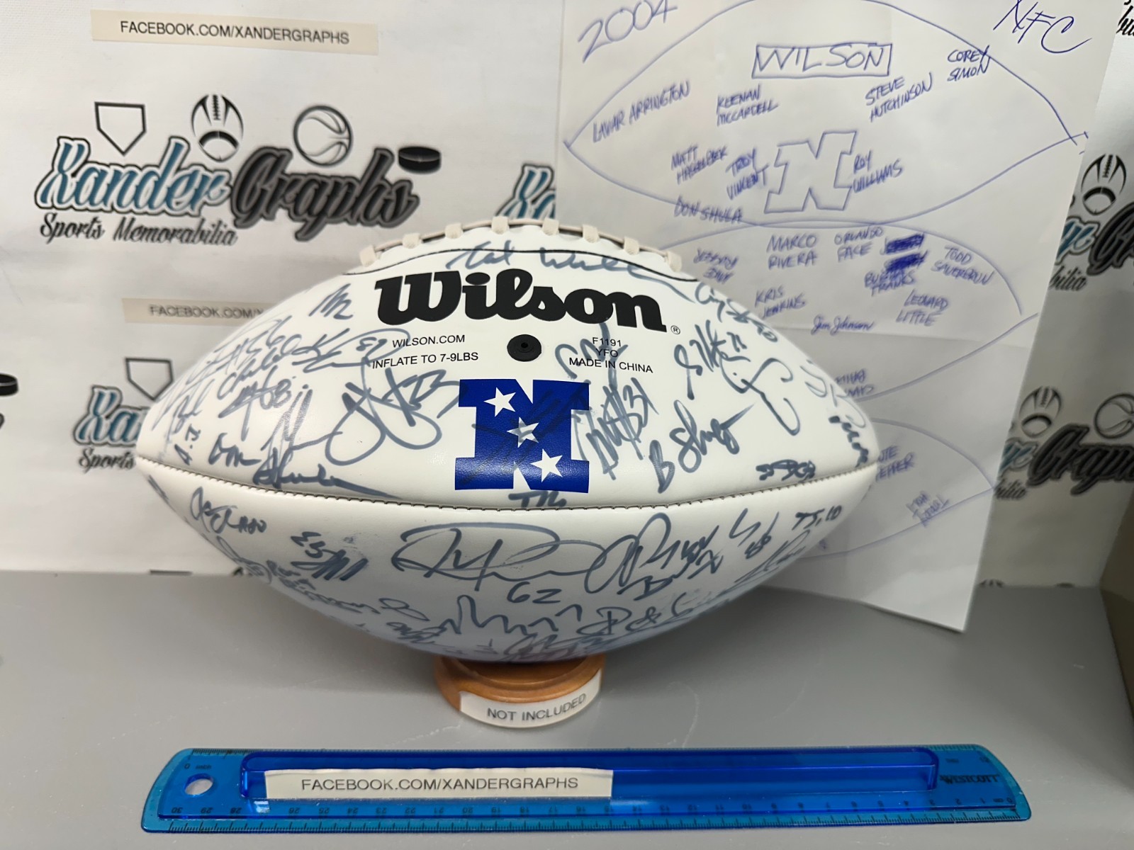 2004 NFC PRO BOWL TEAM SIGNED AUTOGRAPHED FOOTBALL-COACH ANDY REID CHAMP BAILEY