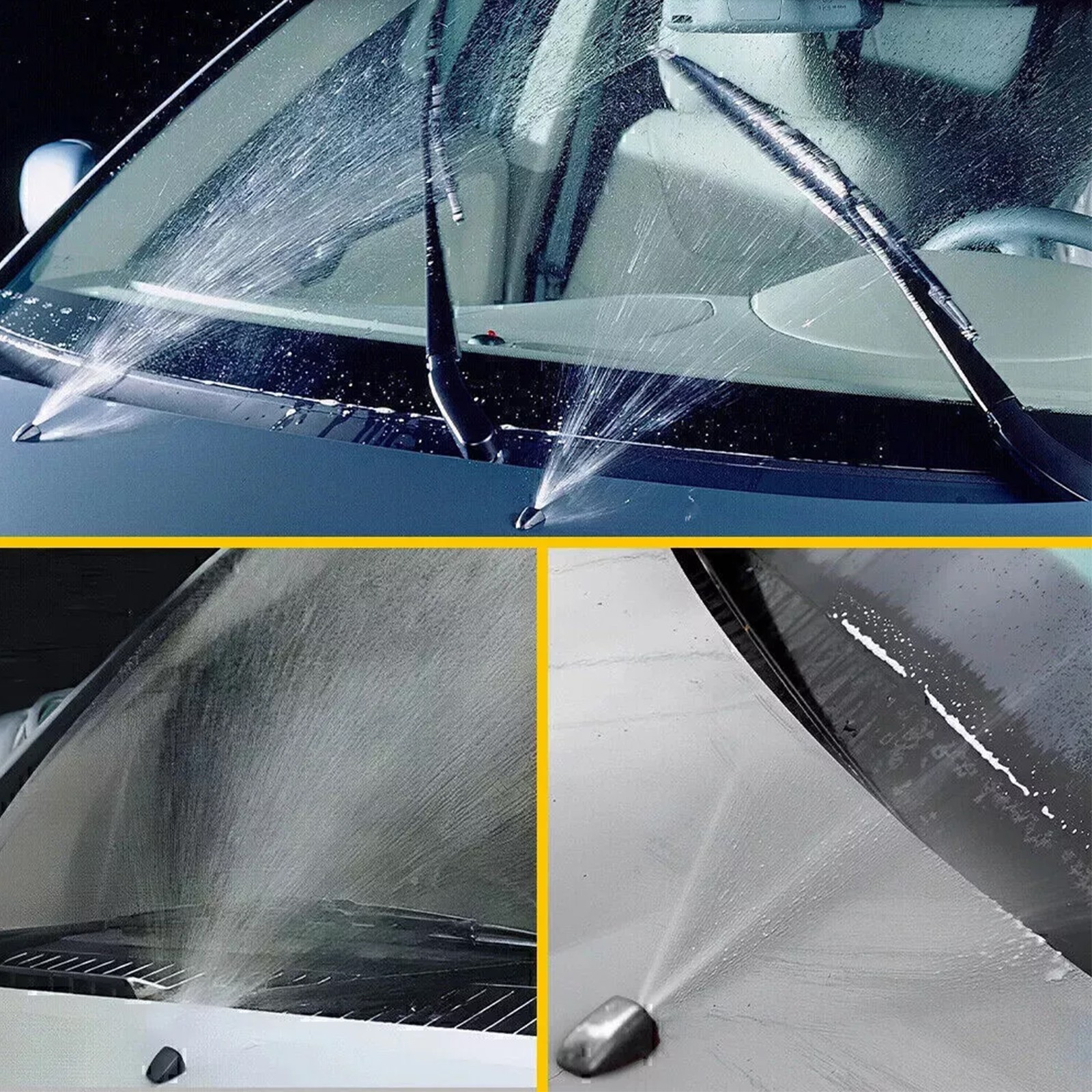 Universal Car Windshield Wiper Washer Squirter Nozzle Spray Jet Kit Fluid Hose U