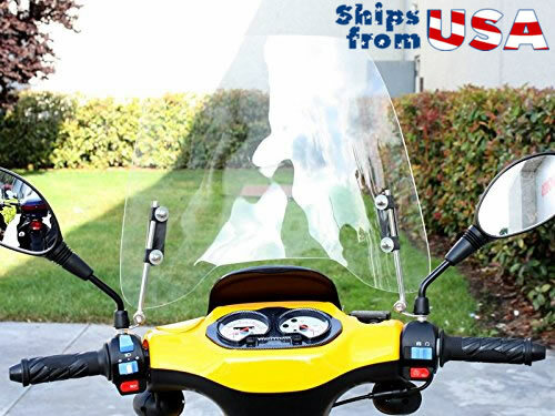 MMG Scooter Windshield Transparent Acrylic (3mm Thick) with mounting hardware