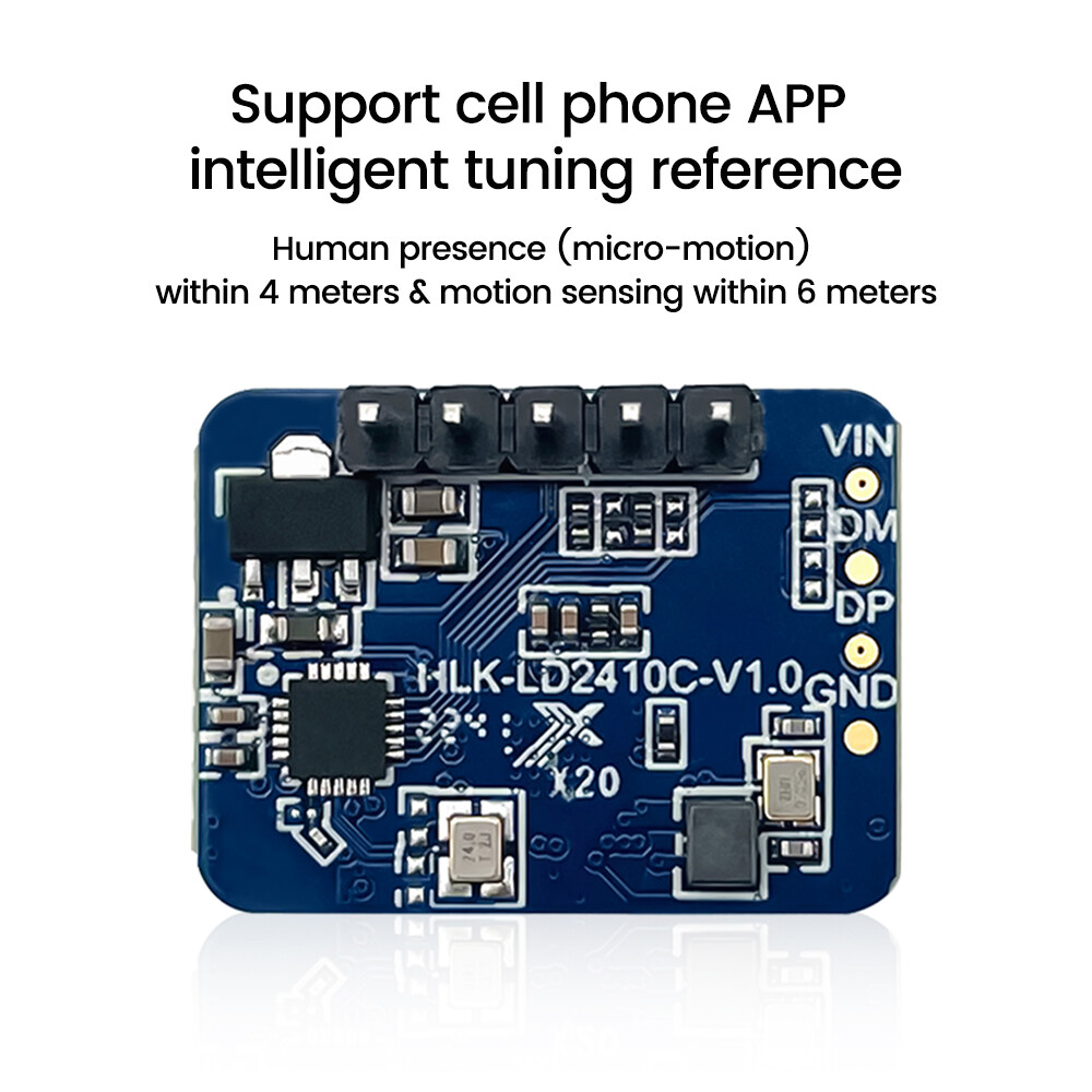 HLK-LD2410C DC5V 24G Human Presence Status Radar Sensor Motion Detection Module