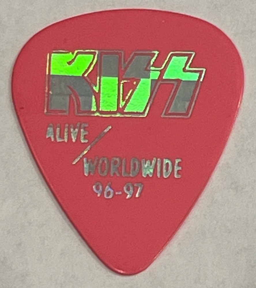 Kiss Ace Frehley Alive Worldwide Guitar Pick, Pink Horizontal Block Prism(Rare)