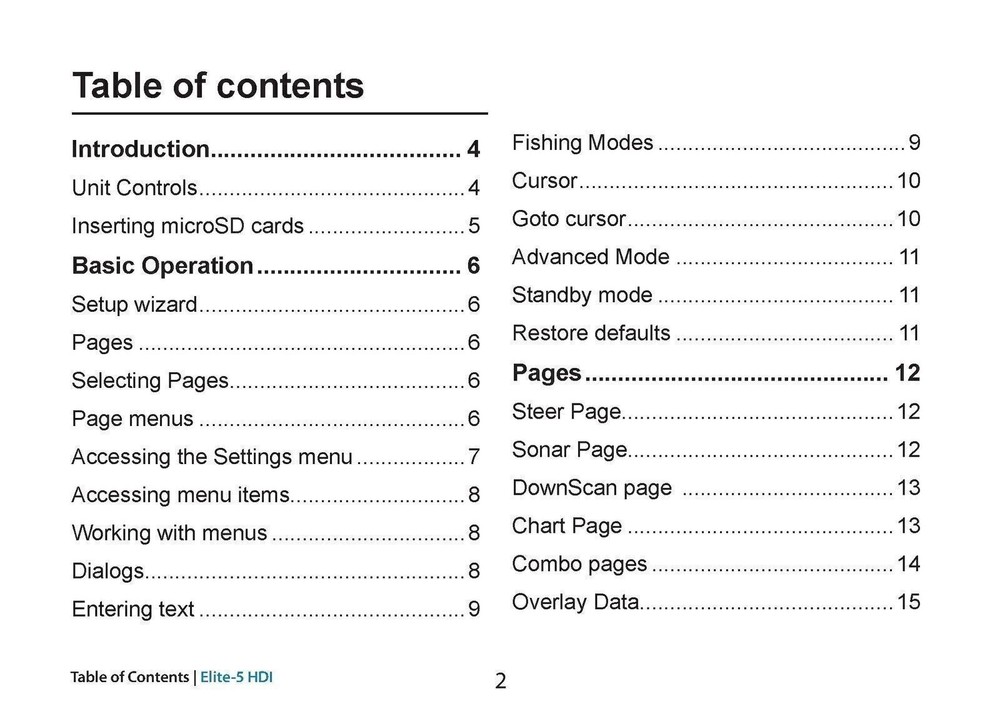 LOWRANCE Navico Elite 5 HDI Combo Instruction User Manual TOUGH SPIRAL BINDING