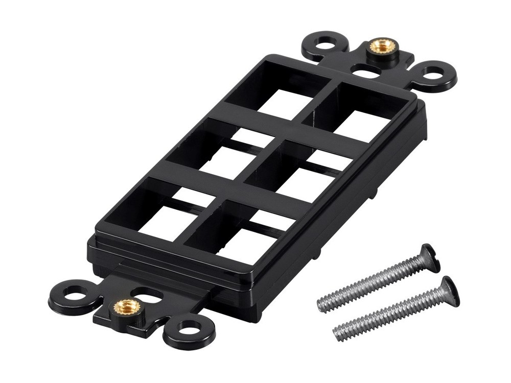 Monoprice Decor Insert for Keystone 6 Hole - Black for Home Office Install