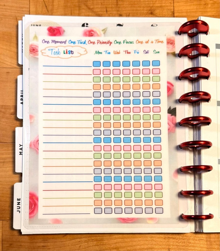 Task List Dashboard 4 use w/ Classic HAPPY Planner~
