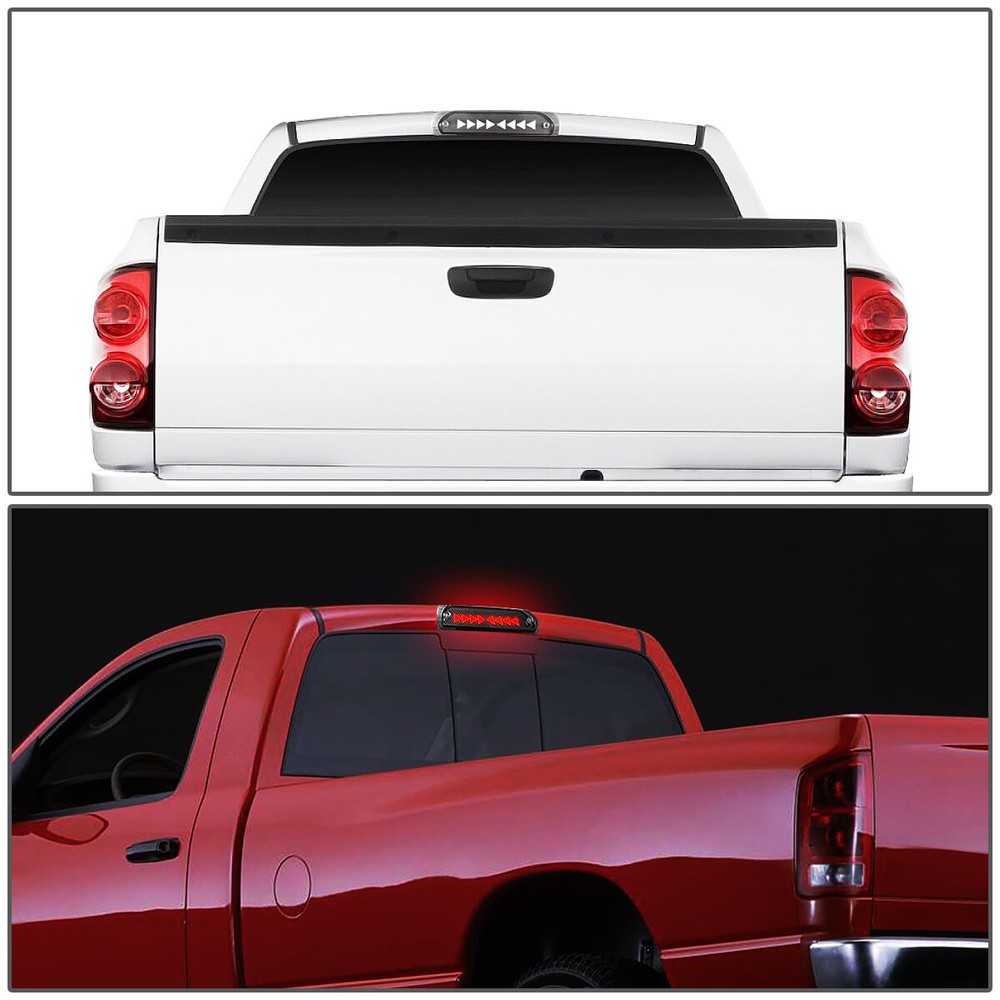 FOR 2002-2009 DODGE RAM SEQUENTIAL TRIANGLE LED CARBON FIBER THIRD BRAKE LIGHT