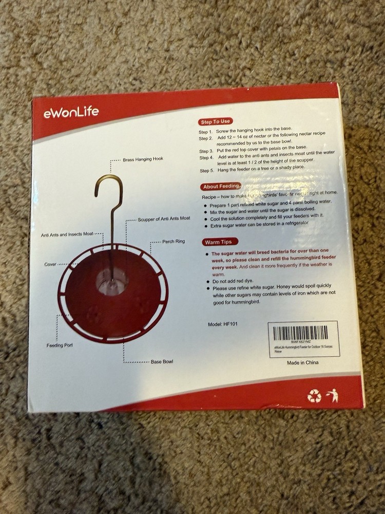 eWonLife humming bird feeder