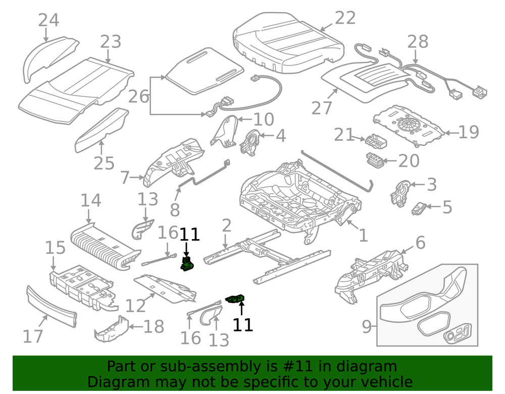 Genuine Audi Adjust Guide Bracket 4H0-881-286
