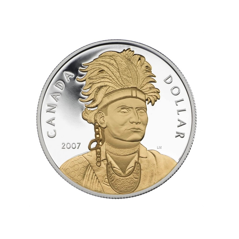 2007 Canada Proof Double Dollar Set Thayendanegea Gold Plated