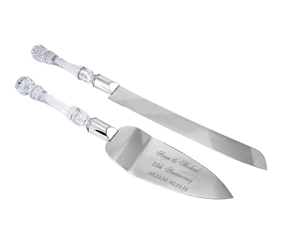 GIFTS INFINITY® Engraved Wedding Cake Knife & Server Set – Free Personalization