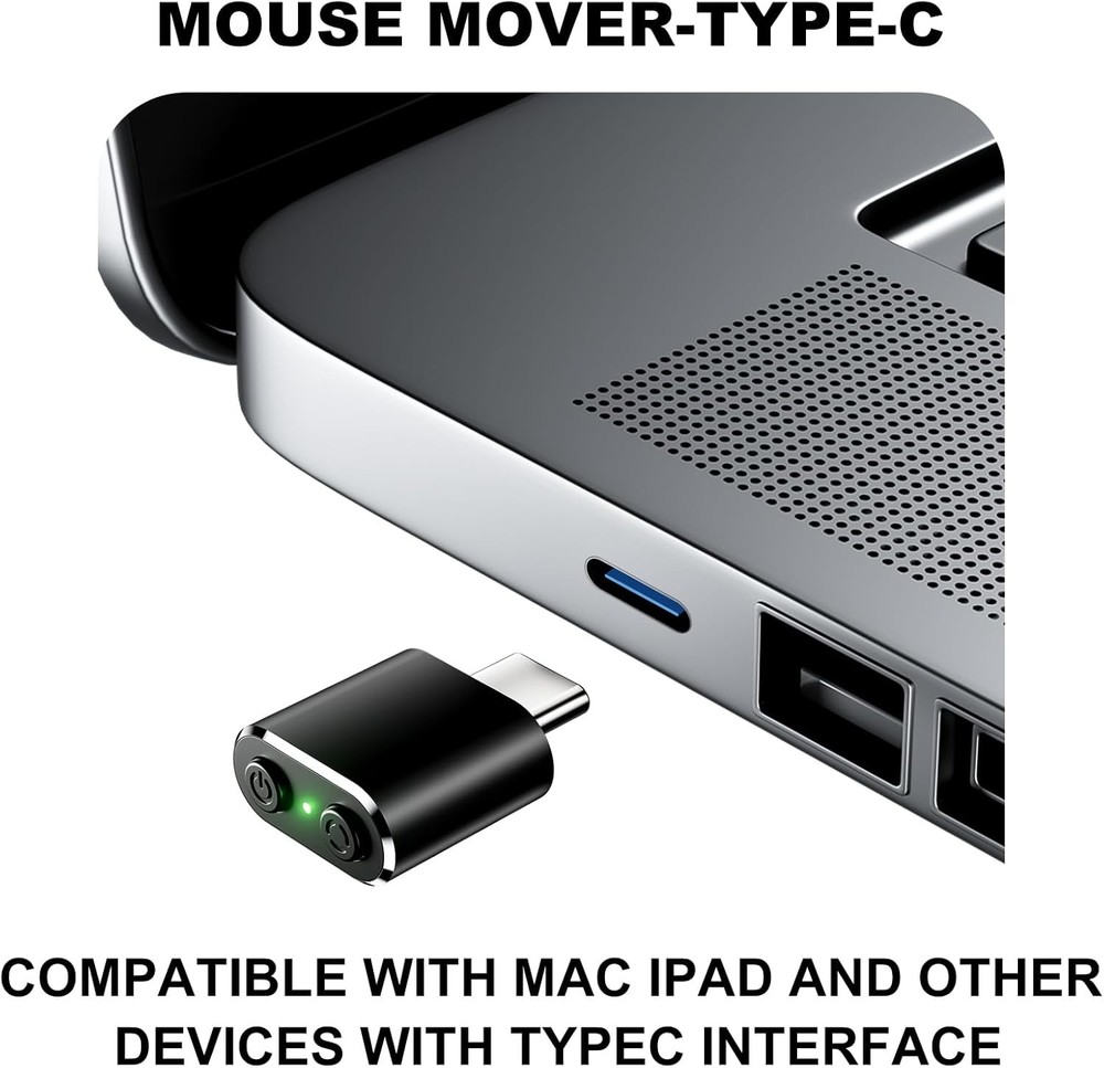 Mouse Jiggler Compatible with Type C Interface TypeC Black