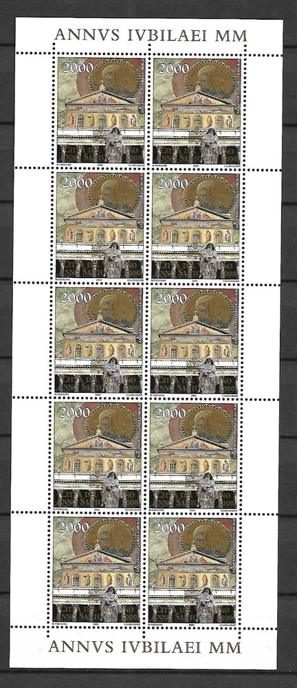 (FS347) Vatican 2000 Holy Year (7th issue) gold big Full Sheets MNH