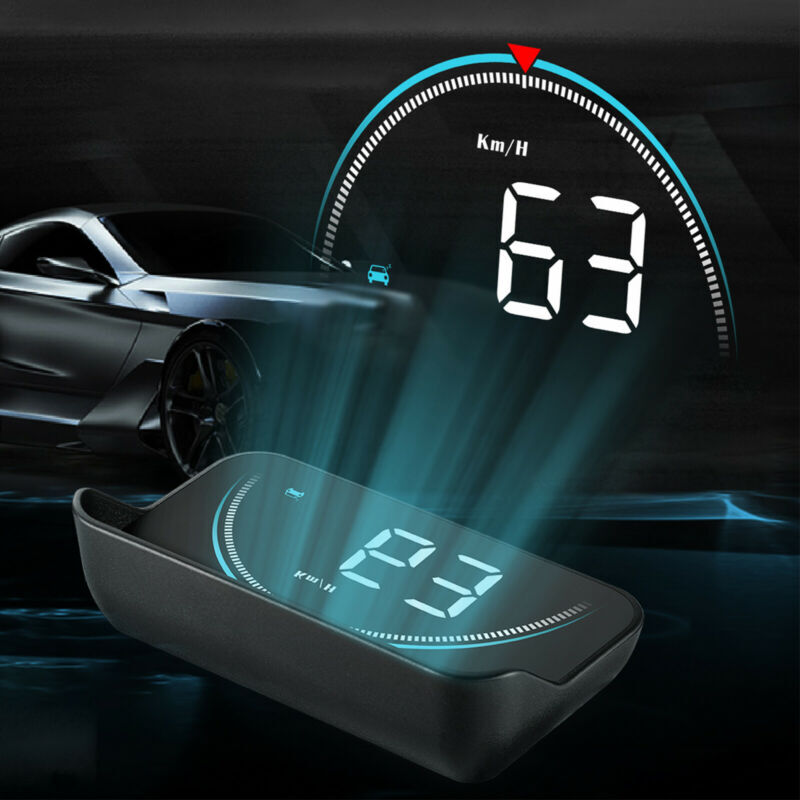 3.5" Car Digital LED Speedometer Head Up Display OBD2 Overspeed Tired Warning M8