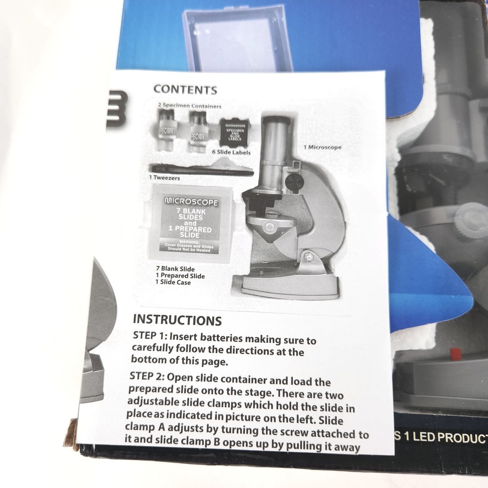 STEM Microscope With Light Source 100x, 200x, 450x, Kids, Educational, Ages 8+