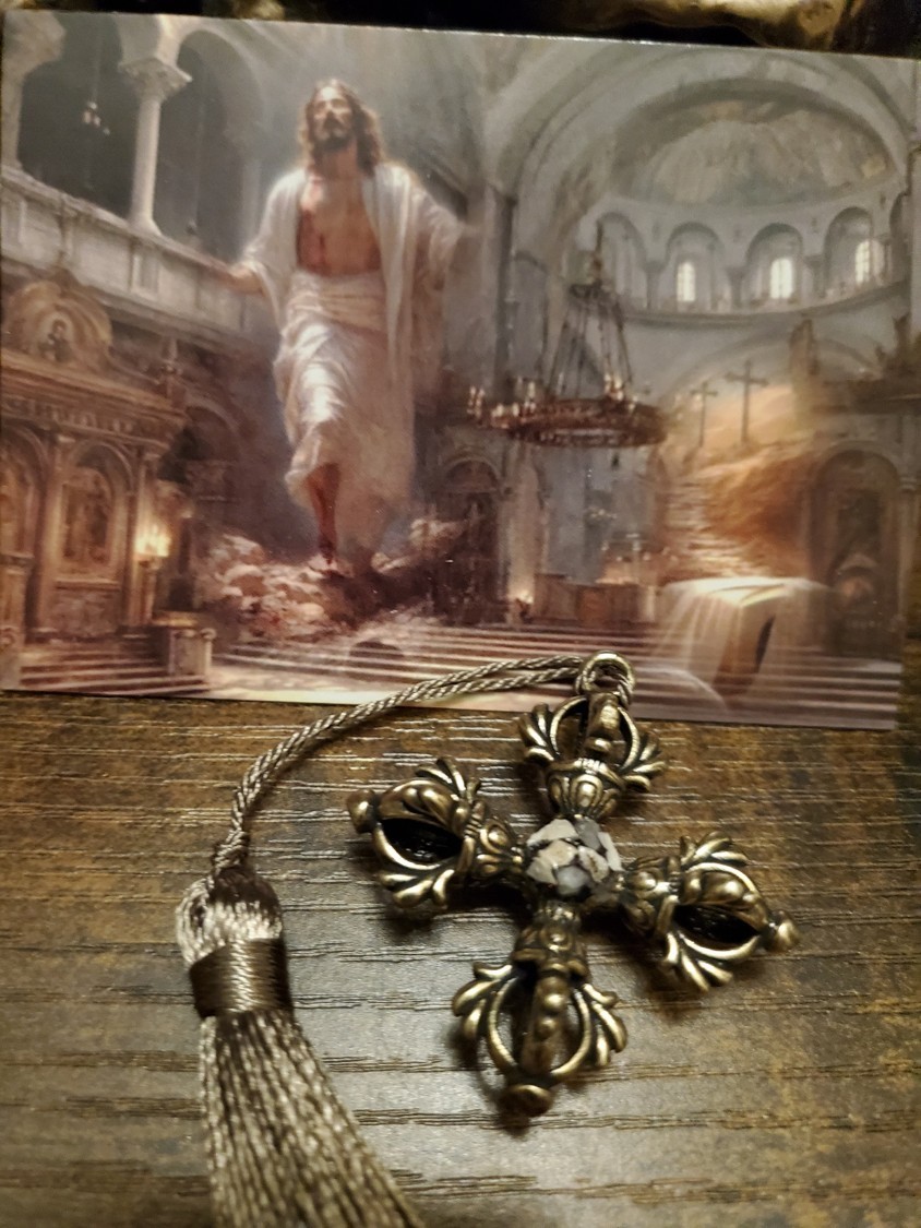 Tomb of Jesus Prayer Medallion with Stone From Tomb of Jesus Holy Sepulchre