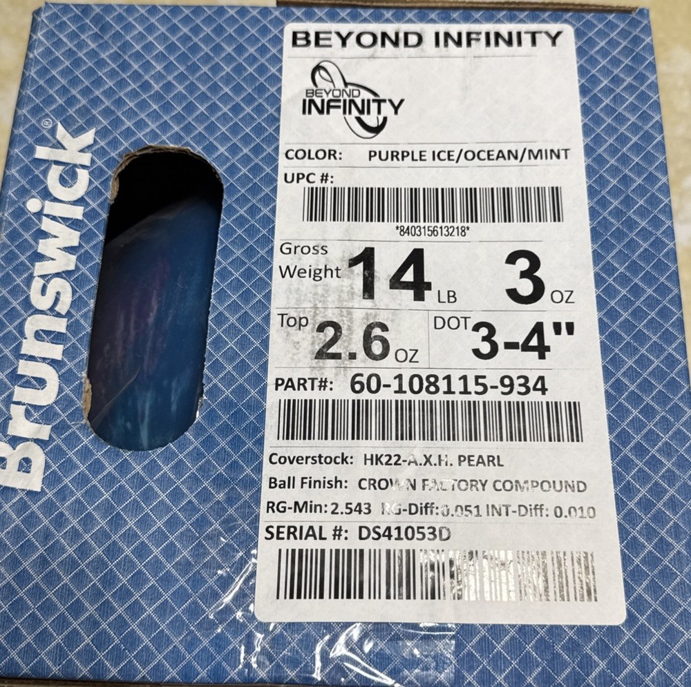 14lb Brunswick Beyond Infinity Bowling Ball NIB!