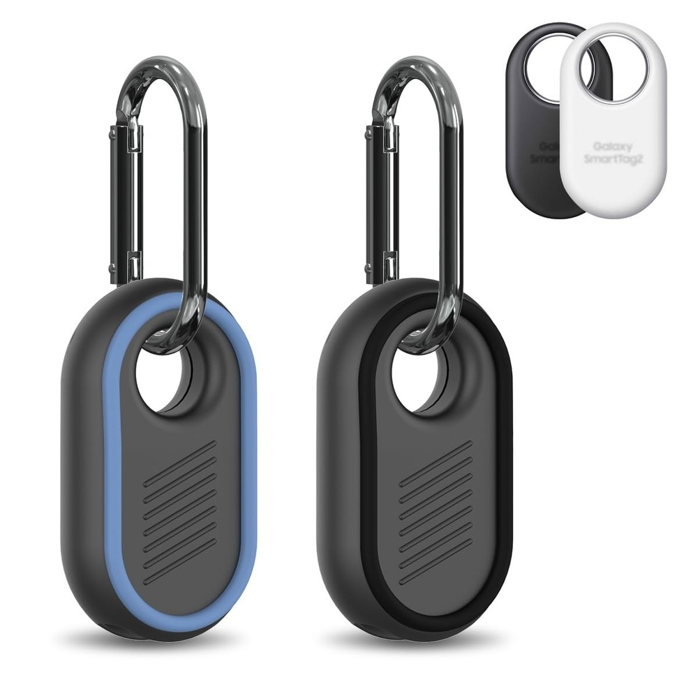 2 Pack Compatible for Samsung Galaxy SmartTag2 Case, 2 (Black & Blue)