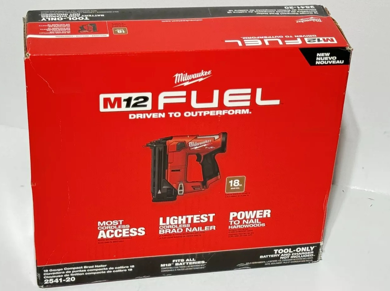 Milwaukee 2541-20 M12 FUEL 12V 18 Gauge Compact Brad Nailer - Bare Tool
