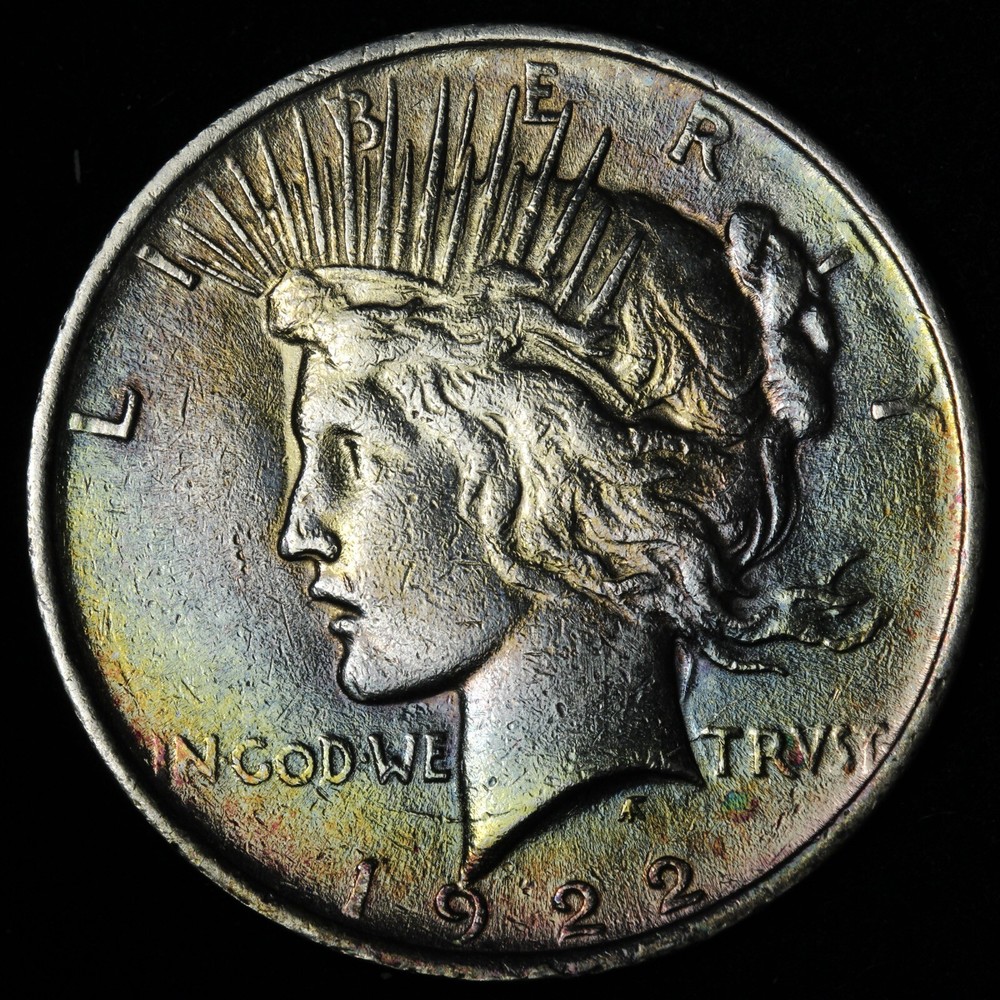 1922 Peace Silver Dollar TONED E381 T