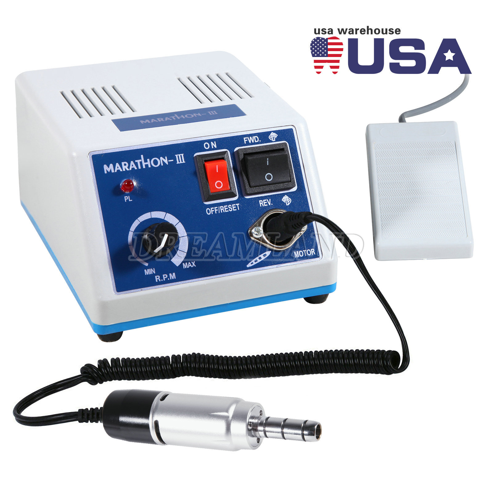 Dental Lab Marathon Electric Micromotor Polishing Unit + 35K rpm Motor Handpiece