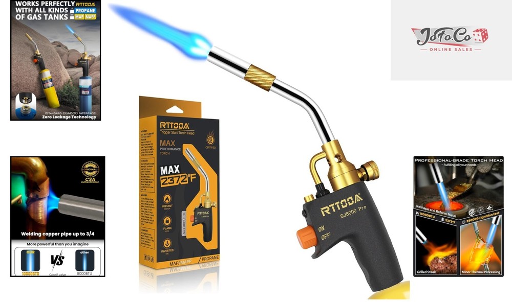 Certified Propane Torch - 2372°F Adjustable Flame for Expert Use