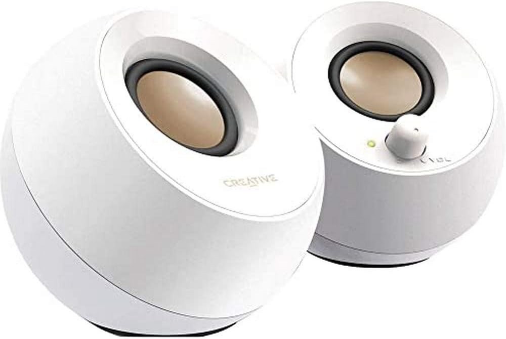 Creative Pebble 2.0 USB-Powered Desktop Speakers with Far-Field Drivers / White