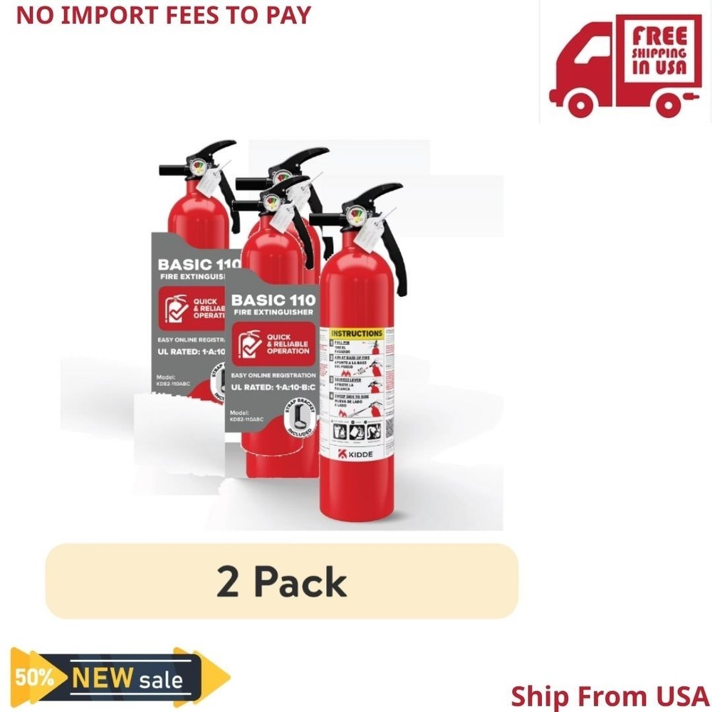 (2 pack) Kidde Basic Fire Extinguisher for Home, Residential 1A10BC