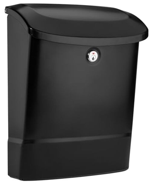 Parkside Locking, Vertical Wall-Mounted Mailbox for Outside, Medium Black