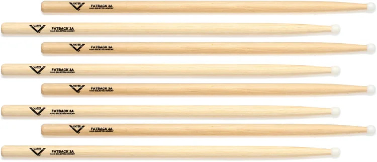 Vater Hickory Drumstick Prepack - Fatback 3A - Nylon Tip