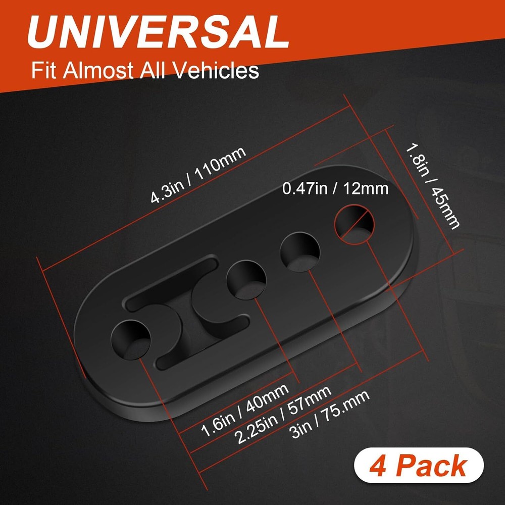 4Pc Performance Polyurethane Rubber Exhaust Hangers Adjustable Muffler Universal