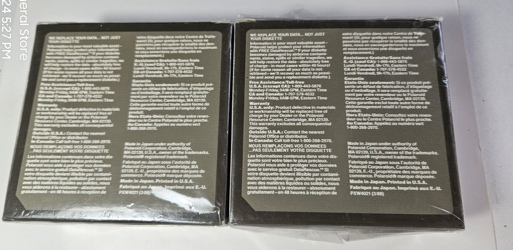 2 New Boxes Polaroid DataRescue Diskettes MF/2HD 10 Pack each box.